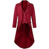 economico Cime-Retrò Vintage Punk &amp; Gotico Medievale Cappotto Smoking Frac Vampiro Cavaliere Costume Per uomo Stile Steampunk Halloween Performance Festa / Sera LARP Adulti Cappotto