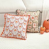 billige Putetrekk-1 stk. halloween putetrekk, gresskar geometrisk uformelt firkantet glidelås tradisjonell klassisk