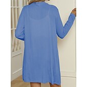 abordables Manteaux &amp; trenchs-Femmes Veste Décontractée Confortable Respirant Boutons Occasionnel Uni Vacances Rue Occasionnel Tenue quotidienne Simple Boutonnage Long Col en V Coupe régulière manche longue Vêtements d&#039;extérieur
