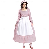 economico Pioniere / XIX secolo-19° secolo anni 1800 Vecchio West Costume Cosplay Abito da prateria Set cuffia e grembiule Pioniere Floreale Per donna Halloween Carnevale Giornata mondiale del libro Vestiti per eventi scolastici