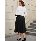 preiswerte Kleider-Retro Vintage 1950er Rockabilly Midlänge A-Linien-Kleid Ausgestelltes Kleid A-Linie Damen Urlaub Büro / Karriere Party &amp; Abend Erwachsene Kleid Frühling &amp; Sommer
