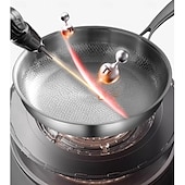 economico Utensili da cucina-padella martellata in titanio pro con coperchio, padelle antiaderenti multifunzionali ultra resistenti e antigraffio per cucinare in cucina