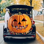 cheap Halloween Outdoor Decor-Halloween Trunk Treat Car Banner Car Decoration,Ghost Halloween Decorations Halloween Fabric Car Decoration Halloween Car Trunk Decoration Ghost Pumpkin Wall Covering