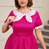 levne Šaty-Retro 50. léta Rockabilly Polední Šaty na šaty Flare šaty Větší velikosti Puntíkované A-Linie Dámské Dovolená Maturita Párty a večer Dospělí Šaty Jaro léto