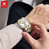 baratos Relógio Automático-O novo relógio mecânico totalmente automático da marca Olevs para homens de negócios é à prova d&#039;água, com calendário luminoso e mostrador do dia, relógio masculino moderno e esportivo casual.