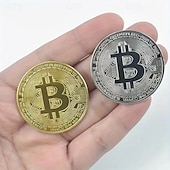 ieftine Evenimente de evenimente și petreceri-Set de 20 de monede bitcoin de colecție, jetoane criptografice metalice, cadou perfect pentru pasionații de afaceri și meșteșuguri, cadou pentru petreceri și evenimente.