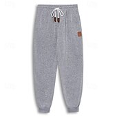 abordables Survêtements de sport-Homme Pantalon en polaire Joggings Joggeurs Pantalon Jogger Pantalons Cordon de serrage Uni Confort Doux Longueur complète Extérieur Quotidien Sortir Vacances Mode Noir bleu marine Élastique
