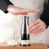 abordables Ustensiles et gadgets de cuisine-Hachoir à ail pressé multifonctionnel manuel broyeur d&#039;ail trancheuse à légumes outil de cuisine en acier inoxydable presse-ail portatif aide à la cuisson facile usage domestique