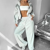 رخيصةأون بدلات رياضية-نسائي بدلة رياضية بنطلونات بنطلون رياضي رباط جيب ألوان متناوبة أطقم ملابس رياضية الربيع أسود أحمر الصالة الرياضية تدريب ركض خصر عالي ضد الهواء خفة الوزن رطوبة فتل كم طويل رياضة ألبسة رياضية مرن نسبياً