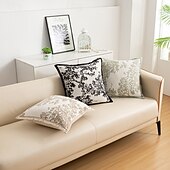 abordables Fundas de almohada-Funda de almohada de piel sintética de 45 x 45 cm, con diseño de rayas de algodón, para decoración del hogar, funda de cojín decorativa para sofá americano o coche.