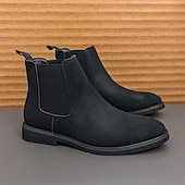 abordables Bottes de Chelsea-Bottines Chelsea blanches pour homme, idéales pour l&#039;automne et l&#039;hiver : élégantes et faciles à enfiler, idéales pour les professionnels urbains et les tenues décontractées élégantes.