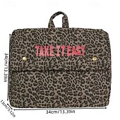 cheap College Backpacks-Leopard Print Corduroy Backpack for Girls – Y2K Aesthetic School Bag for Students, Daily Use &amp; Back to School Season
