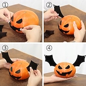 economico Decorazioni Appese e da Tavolo per Halloween-decorazioni fai da te a forma di pipistrello in metallo e zucca per Halloween, decorazioni spettrali per desktop e giardini all&#039;aperto per creare l&#039;atmosfera di Halloween