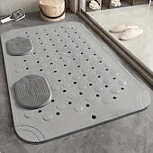 economico Tappetino antiscivolo per vasca-Tappetino da bagno antiscivolo con fori di drenaggio, comodo tappeto da doccia massaggiante, design rettangolare tinta unita per la casa &amp;uso alberghiero