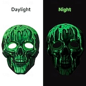 economico Maschere-Teschio scheletro Halloween Maschera Horror Spaventoso Fosforescente casco integrale Adulti Per uomo Per donna Unisex Halloween Carnevale Performance Feste Costumi di Halloween facili Vestirsi