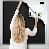 billige Blackout -gardin-Bærbare mørkleggingsgardiner, 420d oxfordstoff, helmørkleggende solskjerm, lysblokkerende vindusgardiner til reise, hjem eller kontor, selvklebende