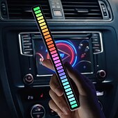 preiswerte Dekorative Lichter-RGB-Tonabnehmer mit Sprachaktivierung, Rhythmuslicht, 32 LED-Leiste, Klangsteuerung, Umgebungslicht, Schallpegelanzeige, Musikspektrummesser, Audio-Display-Visualisierer