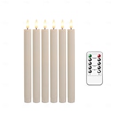 economico Luci di candela-6 candele elettroniche di simulazione di Halloween e Natale da 16,5/17,5/22,5 cm, con telecomando, batteria AAA, per interni ed esterni, per feste nuziali, decorazioni luminose