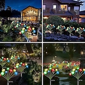 halpa Ulkovalaisimet-2 kpl aurinkokennolla toimivia sienipuutarhavaloja 6 lediä aurinkokennolla toimivia meduusavaloja ulkokäyttöön vedenpitäviä tulikärpäsen keinuvaloja puutarhan pihapolulle joulujuhlien koristeluun