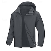 preiswerte Sportjacke-Herren Outdoorjacke Freizeitjacke Urlaub Täglich Wasserdicht Winddicht Tasche Herbst Winter Einfach Mode Klassisch Mit Kapuze Regulär Hellgrün Wein Marineblau Blau Khaki Jacken