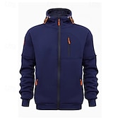 abordables sweats à capuche basiques pour hommes-Homme Sweat à capuche Sweat à capuche zippé intégral Noir Blanche Vin bleu marine Bleu Roi À capuche Uni Zip Up Avec Poches Sport &amp; Loisir Quotidien Fête Polyester Streetwear Basique Occasionnel