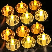 halpa Halloween sisätiloissa-12 kpl 5,5 cm halloween-led-elektroninen kurpitsakynttilänvalo sisä-ravintolan juhlava tunnelmavalo lämmin valo