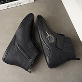 abordables Bottines-Bottines rétro faites main pour hommes avec fermeture velcro – bottes de marche décontractées et artistiques pour hommes créatifs et tenues urbaines de tous les jours