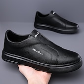 billige Sneakers til herrer-Herre Treningssko Gange Fritid Mikrofiber Bekvem Sklisikker Pustende Nylonteip Tøfler Svart Hvit Blå Sommer Vår