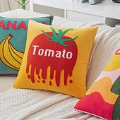 economico Cuscini, inserti e coperture-1 federa per cuscino con motivo a frutta, ricamo boho casual quadrato con cerniera tradizionale classico