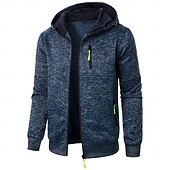 economico felpe con cappuccio da uomo di base-Per uomo Felpa con cappuccio Maglia Felpa con cappuccio a zip intera Nero Vino Blu marino Blu Arancione Con Cappuccio Semplice Tasca Sport &amp; Outdoor Quotidiano Abbigliamento casual alla moda