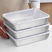 cheap Kitchen Utensils &amp; Gadgets-5-Piece Stainless Steel Food Storage Containers with Airtight Lids, Stackable Kitchen Organizer Set for Salad, Fruit, and Meal Prep, Refrigerator Safe, Freezer Friendly, Multipurpose Fresh-Keeping Bowls