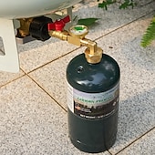 abordables Ustensiles de cuisson-Adaptateur de recharge de propane robuste de 1 lb à 20 lb Adaptateur de recharge de propane facile à remplir avec valve &amp;jauge idéale pour la cuisine en extérieur &amp;barbecues
