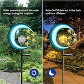 preiswerte Bodenlichter-Solarleuchten für den Außenbereich, mondförmige Lichterkette aus Metall, wasserdicht, LED-Gartenlandschaftslicht für Terrassen- und Hofdekor, 1 Stück
