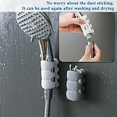 رخيصةأون أدوات الحمام-حامل رأس دش من السيليكون 3/6 قطع، حامل دش بدون مثقاب، قاعدة رأس دش مثبتة على الحائط للحمام، تصميم قبضة كاتربيلر قابلة للإزالة