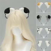 abordables Accessoires de coiffure-Serre-tête oreilles de shiba inu avec queue – accessoires de cosplay oreilles et queue de chien faits à la main, oreilles de chien-loup pour Halloween, fête et jeu de rôle