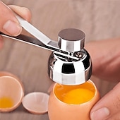 cheap Kitchen Utensils &amp; Gadgets-Stainless Steel Egg Shell Opener 304 Steel Tool for Opening Soft Boiled Eggs Century Eggs and Glutinous Rice Eggs Easy Eggshell Cutter for Home Kitchen Use