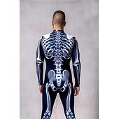 levne Kostýmy pro páry a skupiny-Halloweenský kostým s lebkou a kostlivcem, skupinové kostýmy pro páry, celotělový kombinéza, strašidelný kostým pro pány, ženy, chlapce, děti, dospělé, představení, párty, klub, halloween, karneval,
