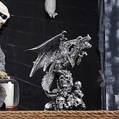 お買い得  ハロウィンの吊るし飾りとテーブルトップ装飾-ハロウィン樹脂フィギュアスケルトン魔法のドラゴン像ゴシック樹脂工芸装飾家庭用ガーデン不気味なファンタジーオーナメントお化け屋敷ホリデーパーティーディスプレイアクセサリー