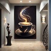 זול Abstract Prints-פוסטר בד ללא מסגרת, ספל תה חלל 1, הדפס אמנות מודרני, מתאים לקישוט חדר שינה וסלון ללא מסגרת