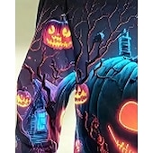 billiga Pojkes Halloween kostymer-Halloween Pojkar 3D Pumpa T-shirt Långärmad Vår Höst Mode Grundläggande Barn 4-12 år Rund hals Utomhus Ledigt Dagligen Normal