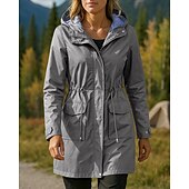 cheap Outdoor Jackets-Women&#039;s Windbreaker Hiking Jacket rain coat Outdoor Waterproof Windproof Hiking Outfits Hiking Clothes Spring Autumn / Fall Top Camping / Hiking / Caving Running Solid Color Black Army Green Red