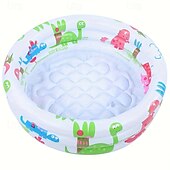 cheap Kiddie Pools-23 Inch Round Inflatable Toddlers Swimming Pool with Thickened PVC Material Portable Swimming Pool for Little Ones 3-Layer Design Smooth Surface 4 Air Vents Mixed Colors Perfect for Parties