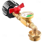 abordables Ustensiles de cuisson-Adaptateur de recharge de propane robuste de 1 lb à 20 lb Adaptateur de recharge de propane facile à remplir avec valve &amp;jauge idéale pour la cuisine en extérieur &amp;barbecues