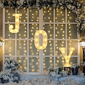 levne Dekorativní světla-Dekorace pro Vnitřní Domácí Dekor-3 LED 8,5 Palcové Marquee Osvětlené Písmena Joy Signy Napájené Baterií pro Krb Domácí Bar Party Ložnice Stěna