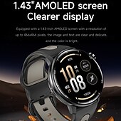abordables Montres connectées-S666R Montre intelligente 1.43 pouce Smartwatch Montre Connectée Bluetooth Podomètre Rappel d&#039;appel Moniteur d&#039;Activité Compatible avec Android iOS Hommes GPS Longue Veille Étanche IP68 Boîtier de