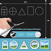 billige Blackout -gardin-Bærbare mørkleggingsgardiner, 420d oxfordstoff, helmørkleggende solskjerm, lysblokkerende vindusgardiner til reise, hjem eller kontor, selvklebende