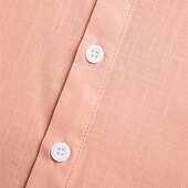 preiswerte Urlaub-Herren Hemd Leinenhemd Stehkragenhemd Popover-Hemd Sommerhemd Strandbekleidung Einfach Urlaub Lässig Schwarz Weiß Gelb Rosa Kurzarm Stehkragen Sommer Bekleidung