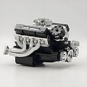 billiga Skulpturer-V8-motor hartsprydnad bensin liten blockmotor modellbyggsatser invecklad växeldesign motorfigur skulptur hantverk för skrivbord bokhylla dekoration