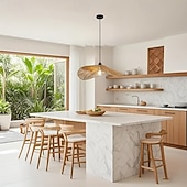 olcso Sziget lámpák-tengerparti vintage szalmakalap stílusú függőlámpa, kézzel szőtt fonott kötél, meleg fehér/fehér fény, E26/E27, állítható lánc