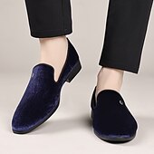 halpa Loafers-Miesten Mokkasiinit Comfort-huopa Käsintehdyt kengät Kävely Liiketoiminta Urheilullinen Vapaa-aika Mokkanahka Mukava Liukumaton Loaferit Musta Sininen Kesä Kevät Syksy